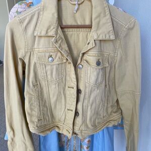 Free People Yellow Denim Jacket